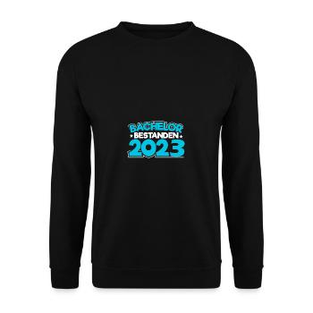 Bachelor 2023 Abschluss Promotion Sponsion - Unisex Pullover - Schwarz - Vorne - Alina (178cm) & Michal (187cm)