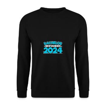 Bachelor 2024 Bachelorabschluss Absolvent Sponsion - Unisex Pullover - Schwarz - Vorne - Alina (178cm) & Michal (187cm)
