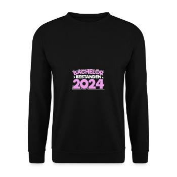 Bachelor 2024 Bachelorabschluss Absolvent Sponsion - Unisex Pullover - Schwarz - Vorne - Alina (178cm) & Michal (187cm)