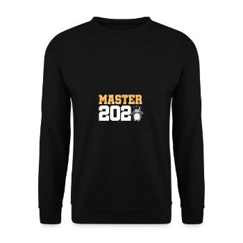 Master 2023 Abschluss Promotion Sponsion Uni - Unisex Pullover - Schwarz - Vorne - Alina (178cm) & Michal (187cm)