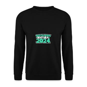 Matura 2024 Maturareise Maturafeier Maturant - Unisex Pullover - Schwarz - Vorne - Alina (178cm) & Michal (187cm)