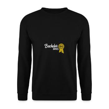 Bachelor 2023 Abschluss Promotion Sponsion - Unisex Pullover - Schwarz - Vorne - Alina (178cm) & Michal (187cm)