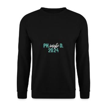 Docteur 2024 Graduation Philistin Dissertation Phd - Sweat-shirt Unisexe - noir - Devant - Alina (178cm) & Michal (187cm)