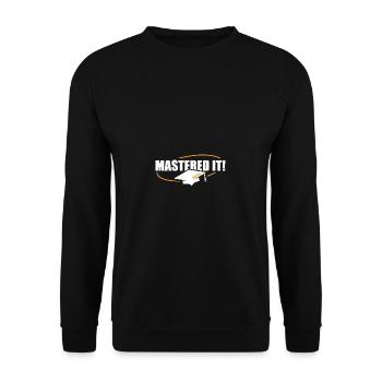 Master 2023 Abschluss Promotion Sponsion Uni - Unisex Pullover - Schwarz - Vorne - Alina (178cm) & Michal (187cm)