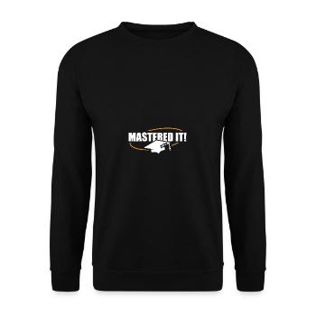 Master 2024 Masterabschluss Sponsion Promotion - Unisex Pullover - Schwarz - Vorne - Alina (178cm) & Michal (187cm)