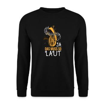 Tenorhorn Musikverein - So laut - Unisex Pullover - Schwarz - Vorne - Alina (178cm) & Michal (187cm)