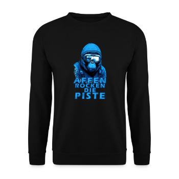 Ski Affen rocken die Piste - witzig Männer - Unisex Pullover - Schwarz - Vorne - Alina (178cm) & Michal (187cm)
