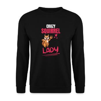 Crazy Squirrel Lady Gift Squirrel - Sweat-shirt Unisexe - noir - Devant - Alina (178cm) & Michal (187cm)