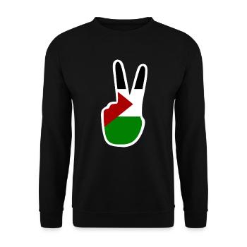 Free palestine - Unisex Sweatshirt - black - Front - Alina (178cm) & Michal (187cm)