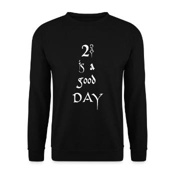 2day is a good day - Unisex Pullover - Schwarz - Vorne - Alina (178cm) & Michal (187cm)