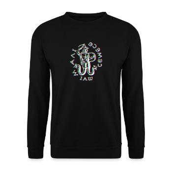 Glitched Abraxas symbol - Unisex Sweatshirt - black - Front - Alina (178cm) & Michal (187cm)