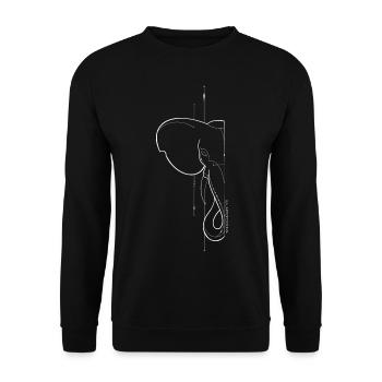 Conception de tatouage d’éléphant - Sweat-shirt Unisexe - noir - Devant - Alina (178cm) & Michal (187cm)