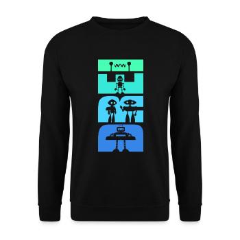 Geburtstag Kinder 3 Jahre alt Robotik Roboter - Unisex Pullover - Schwarz - Vorne - Alina (178cm) & Michal (187cm)