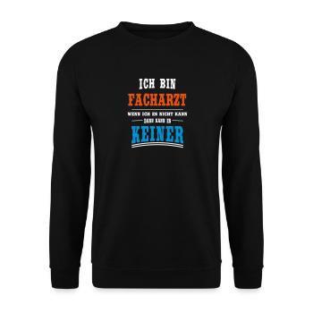 Facharzt Beruf - Unisex Pullover - Schwarz - Vorne - Alina (178cm) & Michal (187cm)