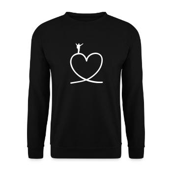 Wanderer auf Herz - Unisex Pullover - Schwarz - Vorne - Alina (178cm) & Michal (187cm)