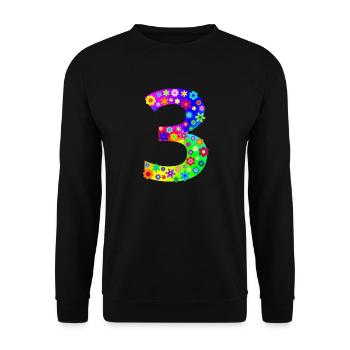 Blumen Zahl 3 - Unisex Pullover - Schwarz - Vorne - Alina (178cm) & Michal (187cm)