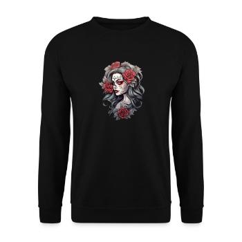 Gothique Rose Reine Illustration Beauté Graphique - Sweat-shirt Unisexe - noir - Devant - Alina (178cm) & Michal (187cm)