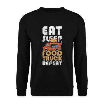 Food Truck Event Food Food Truck - Unisex Sweatshirt - black - Front - Alina (178cm) & Michal (187cm)