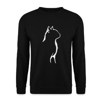 Silhouette de chat - Sweat-shirt Unisexe - noir - Devant - Alina (178cm) & Michal (187cm)