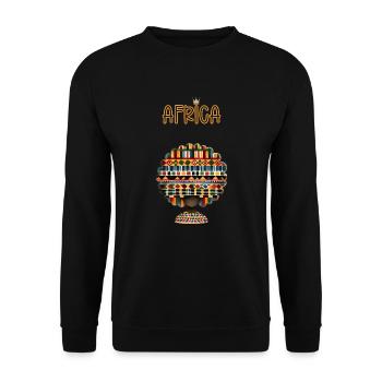 Funny Kente Cloth African American Lover - Unisex Sweatshirt - black - Front - Alina (178cm) & Michal (187cm)