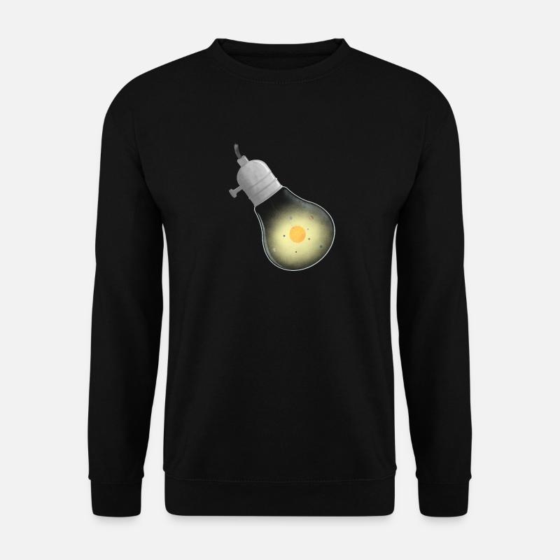 Light bulb solar system on thread - Unisex Sweatshirt - black