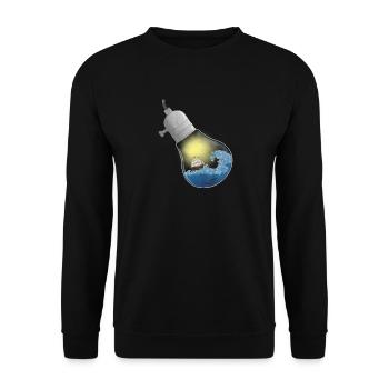 Glühbirne Schiff auf dem Meer - Unisex Pullover - Schwarz - Vorne - Alina (178cm) & Michal (187cm)