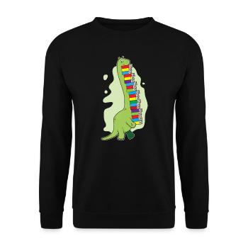 Idée de cadeau de Dino de Bookworm mignon de livre de lecture de dinosaure - Sweat-shirt Unisexe - noir - Devant - Alina (178cm) & Michal (187cm)