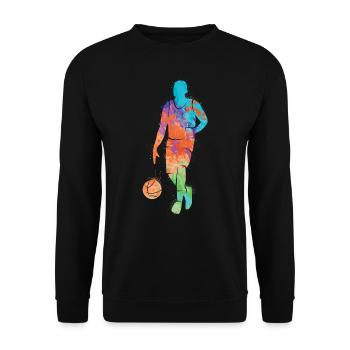 Basketballspieler Dunking Kinder Basketball Jungen - Unisex Pullover - Schwarz - Vorne - Alina (178cm) & Michal (187cm)