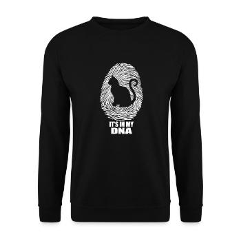 Katze ist in meinem DNA-Hemd - Unisex Pullover - Schwarz - Vorne - Alina (178cm) & Michal (187cm)