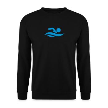 natation sport icon 200315 - Sweat-shirt Unisexe - noir - Devant - Alina (178cm) & Michal (187cm)