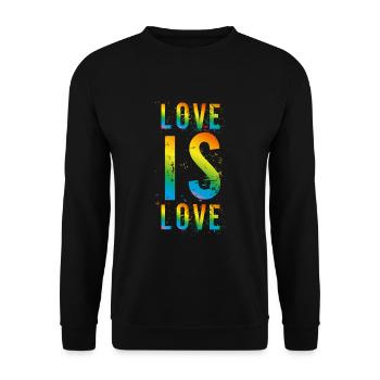 Love is love - Unisex Pullover - Schwarz - Vorne - Alina (178cm) & Michal (187cm)