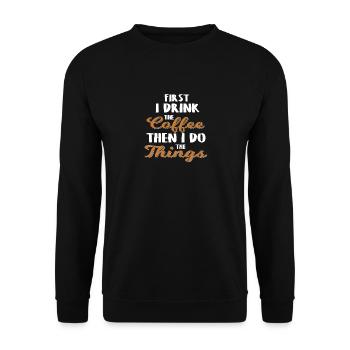 Coffee coffee - Unisex Sweatshirt - black - Front - Alina (178cm) & Michal (187cm)