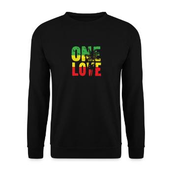 One Love Jamaican Tee Shirt - Unisex Sweatshirt - black - Front - Alina (178cm) & Michal (187cm)