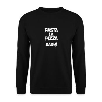Pasta la pizza baby food cook men t-shirt - Unisex Sweatshirt - black - Front - Alina (178cm) & Michal (187cm)