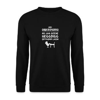 Sachsen Arbeitsmotto sächsisch | Anti Stress Shirt - Unisex Pullover - Schwarz - Vorne - Alina (178cm) & Michal (187cm)
