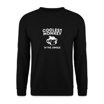 Monkey monkey the coolest in the jungle - Unisex Sweatshirt - black - Front - Alina (178cm) & Michal (187cm)