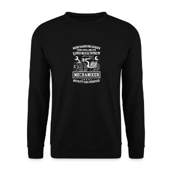 Landmaschinen Mechaniker Geschenk · Exzellenz - Unisex Pullover - Schwarz - Vorne - Alina (178cm) & Michal (187cm)