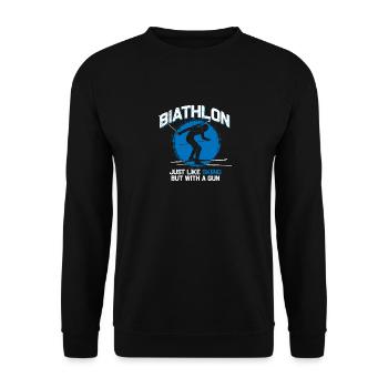 Biathlon ski shooting - Unisex Sweatshirt - black - Front - Alina (178cm) & Michal (187cm)