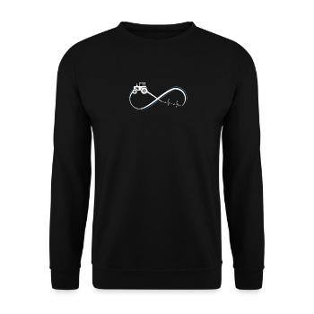 Tractor agriculture farmer gift · heartbeat - Unisex Sweatshirt - black - Front - Alina (178cm) & Michal (187cm)