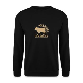 Vaches vaches vaches ferme cadeau · Le maître des bovins - Sweat-shirt Unisexe - noir - Devant - Alina (178cm) & Michal (187cm)