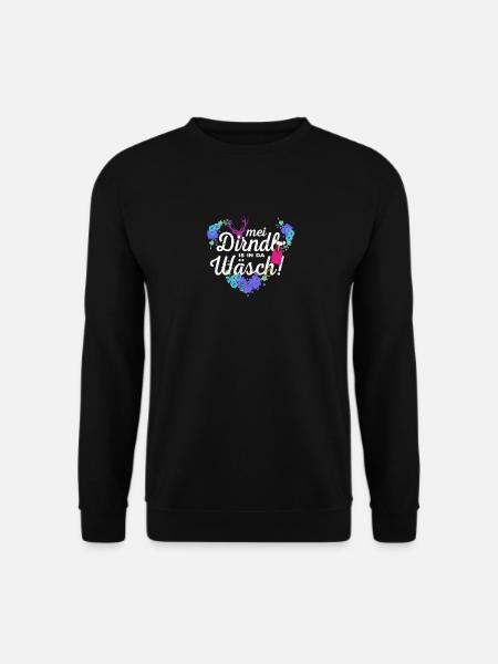 Mei Dirndl is in da Wäsch Dirndlersatz - Unisex Pullover - Schwarz