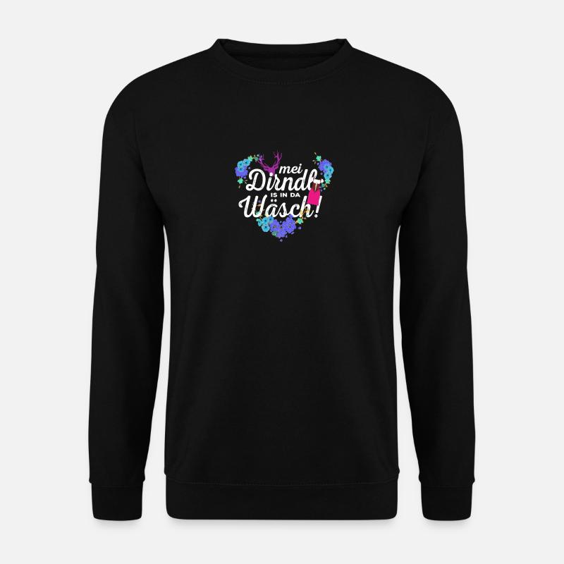 Mei Dirndl is in da Wäsch Dirndlersatz - Unisex Pullover - Schwarz