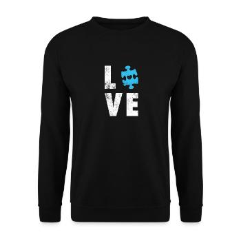 Autism Autist Autist Gift Gift Idea - Unisex Sweatshirt - black - Front - Alina (178cm) & Michal (187cm)