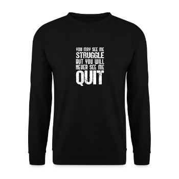 Workout Zitate Geschenk Motivational Inspirierend - Unisex Pullover - Schwarz - Vorne - Alina (178cm) & Michal (187cm)