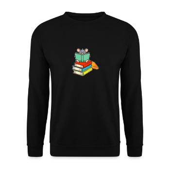 Reading Fox Bookworm Christmas Gift Idea - Unisex Sweatshirt - black - Front - Alina (178cm) & Michal (187cm)