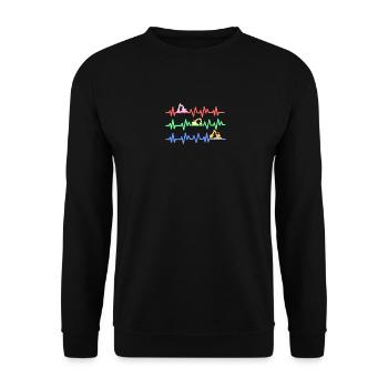 Machine de chantier de construction de pelle cadeau · battement de coeur - Sweat-shirt Unisexe - noir - Devant - Alina (178cm) & Michal (187cm)