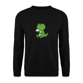 Cute Dinosaur Coffee Christmas Gift Birthday - Unisex Sweatshirt - black - Front - Alina (178cm) & Michal (187cm)