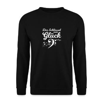 Blasmusik Musiker Musik Geschenk · Glück - Unisex Pullover - Schwarz - Vorne - Alina (178cm) & Michal (187cm)