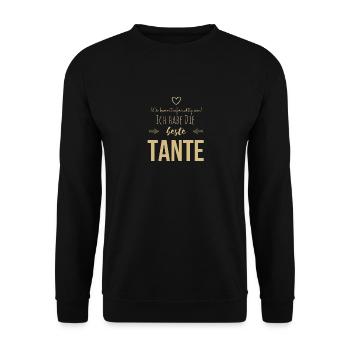 Lieblingstante Tante Geschenk - Unisex Pullover - Schwarz - Vorne - Alina (178cm) & Michal (187cm)