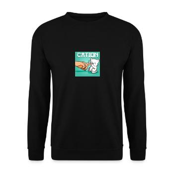 Cat Cation Kittens Cartoon Cat Protection Gift - Unisex Sweatshirt - black - Front - Alina (178cm) & Michal (187cm)
